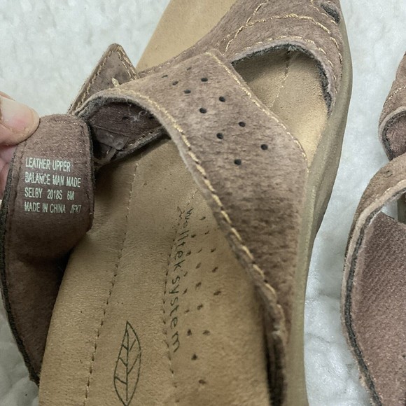 Earth Origins Size 6M Sandals Women's Selbe Slide Brown Suede Welltek Comfort - Picture 6 of 6